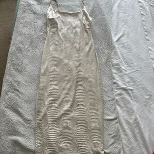 Cream animal print midi dress
